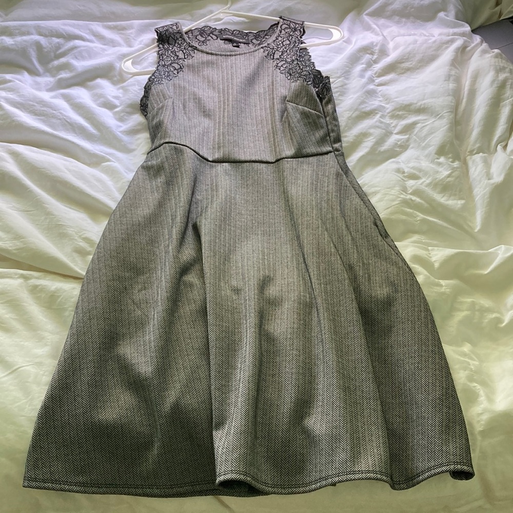 Banana Republic tweed embroidered floral sleeveless dress